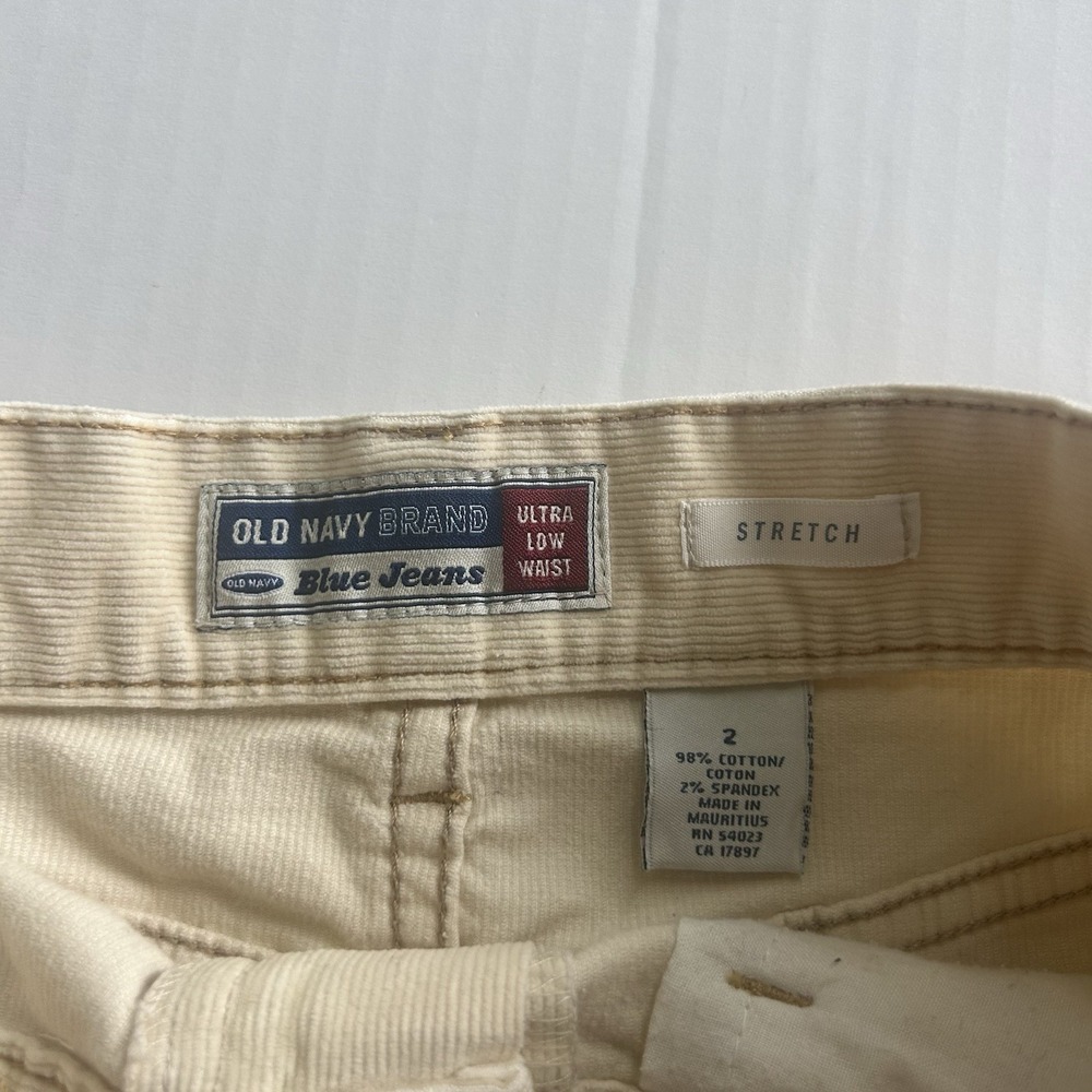 2000s Corduroy Ultra Low Rise Mini Skirt Contrast Stitch Y2K Playground Prep - Picture 3 of 5
